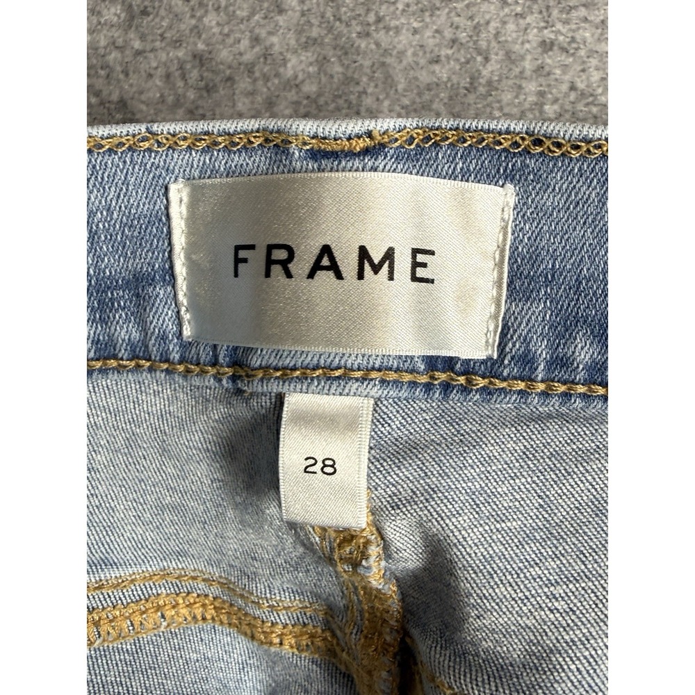 Frame jeans le high straight sz 28 organic cotton distressed hem Ankle Colorado - Picture 8 of 10